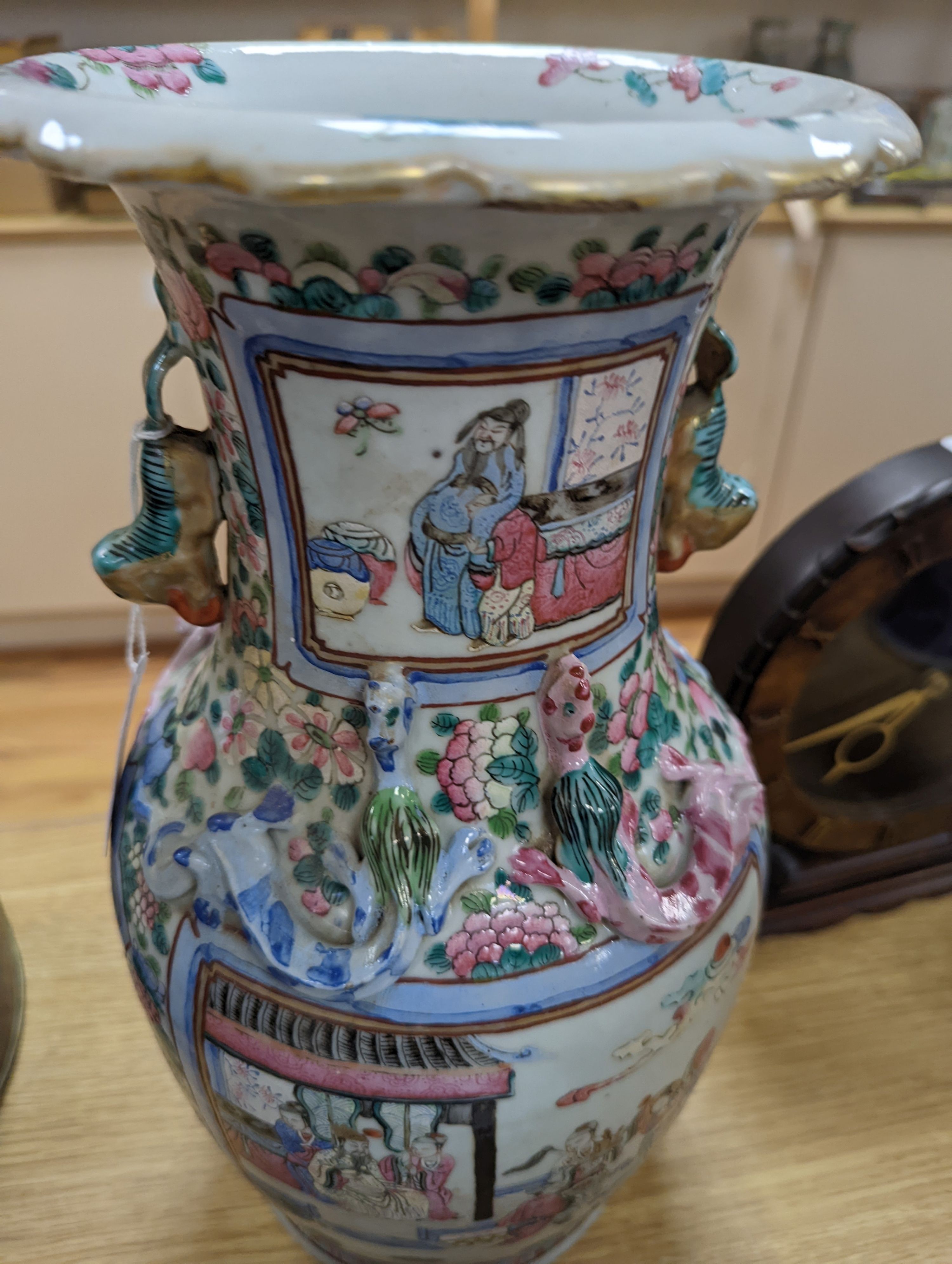 A 19th century Chinese famille rose vase 36cm